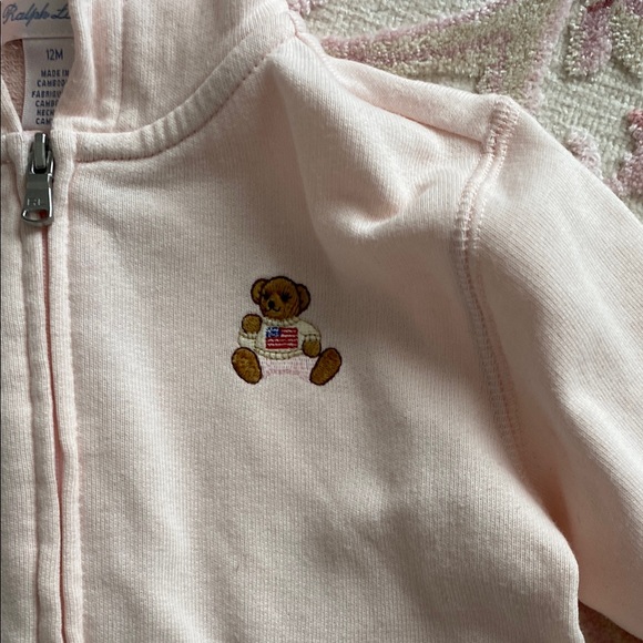 Ralph Lauren Baby Girls Pink Hoodie Set, size 9-12 months - Picture 3 of 6